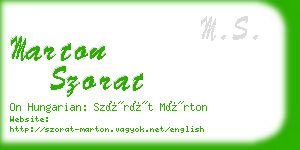 marton szorat business card